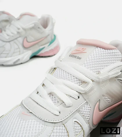 کفش کتانی زنانه سفید صورتی Nike cushlon مدل 5191