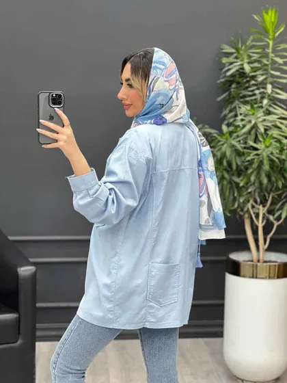 مانتو کتان پشت جیب
