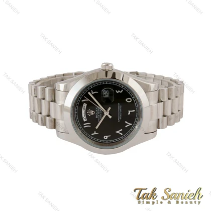 ساعت رولکس دی دیت مردانه سیلور صفحه مشکی ایندکس عربی Rolex-5360-G
