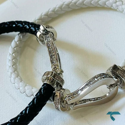 دستبند امگا سفید مشکی Omega-8512-L