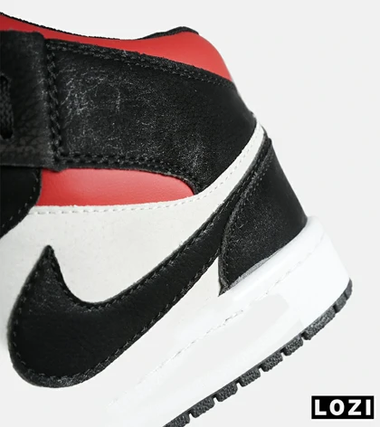 کفش کتانی ساق‌دار مردانه و زنانه مشکی سفید قرمز NIKE jordan 1 مدل 7697