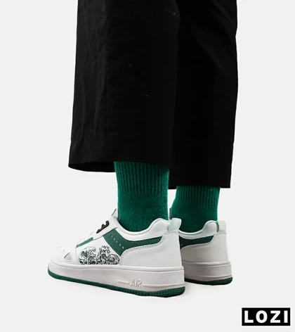 کفش کتانی مردانه سفید سبز NIKE AirForce Draw