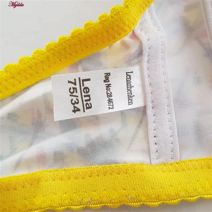 ست شورت و سوتین زنانه مدل پوش آپ فنردار کاپ اسفنجی بند متحرک رنگ زرد لنا ژنکن کد 4689-12