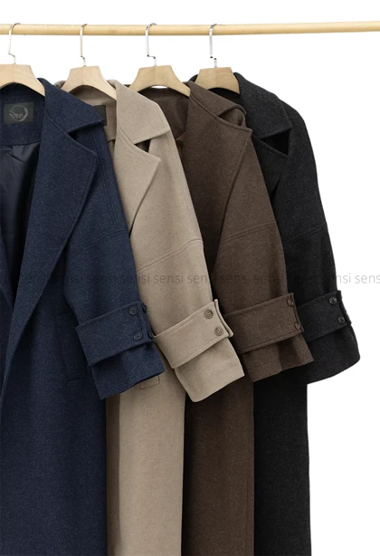 پالتو فوتر پشت دکمه آستر دار کد1005030