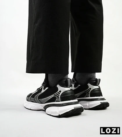 کفش کتانی مردانه مشکی نقره ای BALENCIAGA