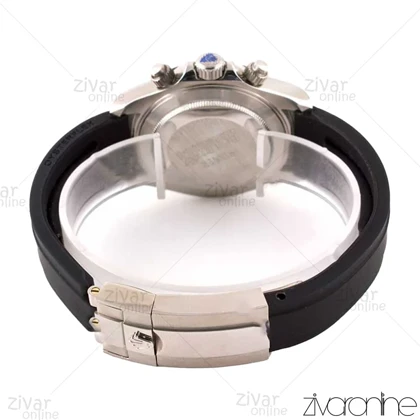 ساعت رولکس دیتونا مردانه سه موتوره نقره ای مشکی بند رابر 102579