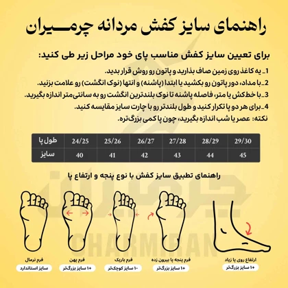 کفش مردانه چرمیران PM1061 مشکی بندی