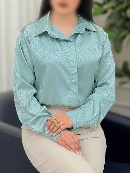 شومیز ساتن طرح دار هانا