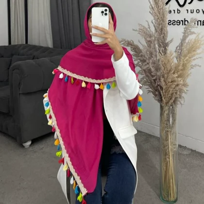 روسری منگوله رنگی