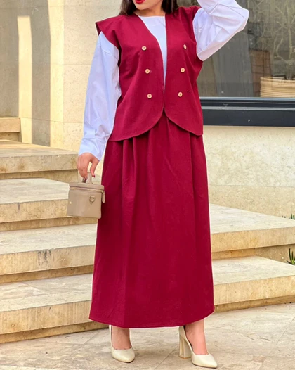 ست سه تیکه جلیقه دامن 1485