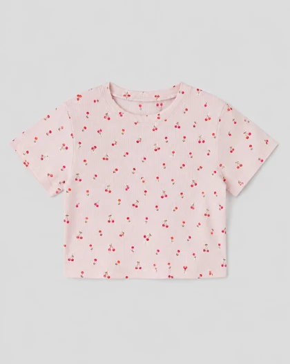 کراپ تیشرت گل‌گلی H&M