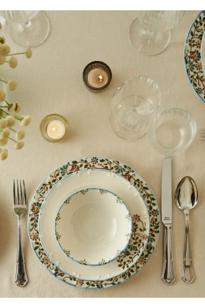 سرویس غذاخوری 6 نفره Bella Maison مدل Vintage پرسلن - آبی