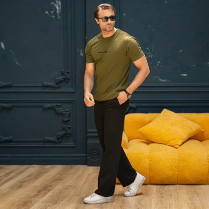 ست تیشرت لانگ وشلوارنیم بگ مردانه_کد:2198