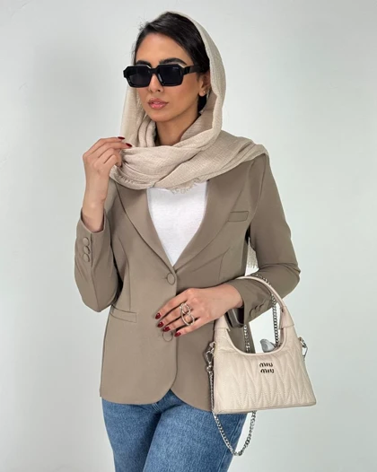 کت یقه انگلیسی دکمه پارچه ای  کد 100171