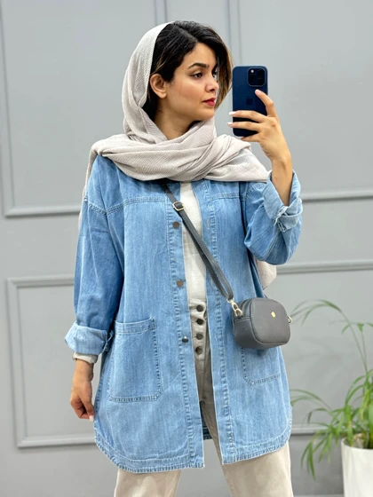 مانتو جین جیب پایین