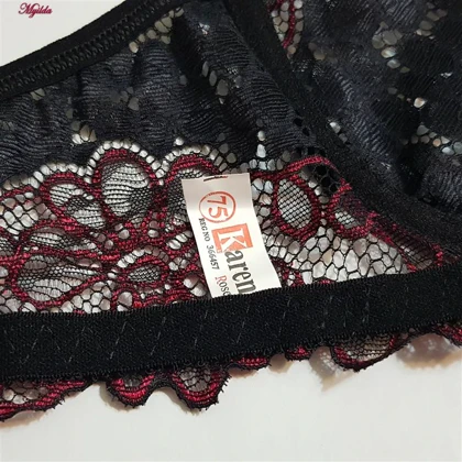 ست شورت و سوتین زنانه کارنا رز مدل فنردار مشکی گل قرمز کد 5030-3000-4