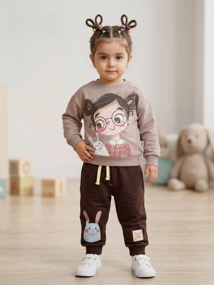 ست بلوز شلوار دخترانه خرگوش و دختر نیلسام 952