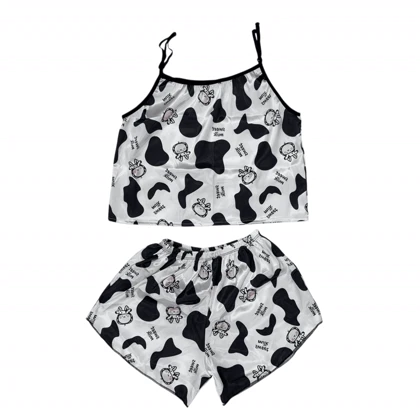 ست تاپ و شلوارک طرح sweet milk مدل 158