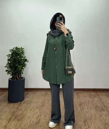مانتو لینن گلدوزی رزانا 1 (ارسال رایگان)