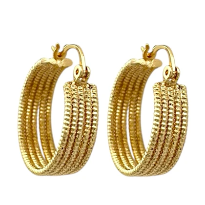 گوشواره حلقه‌ای تراش زنانه با طراحی خاص ژوپینگ