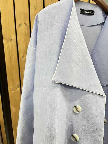 کت کتان لمه مغزی دوزی