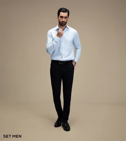 پیراهن مردانه آستین بلند طرح جناغی