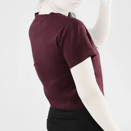 کراپ آستین کوتاه ورزشی زنانه جیم شارک مدل PB-4L1188 زرشکی