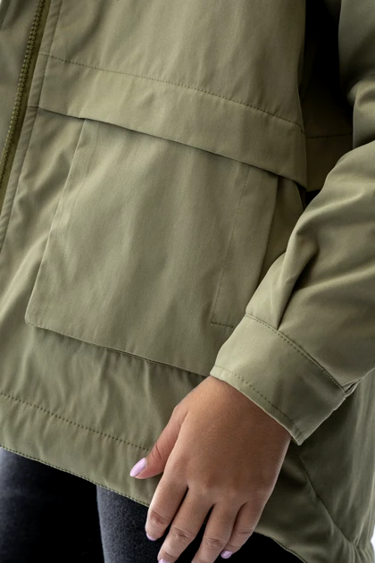 بارانی کلاه دار آستین رگلان زنانه