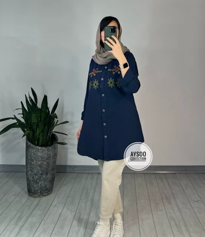 مانتو گلدوزی شقایق(ایراد دار)