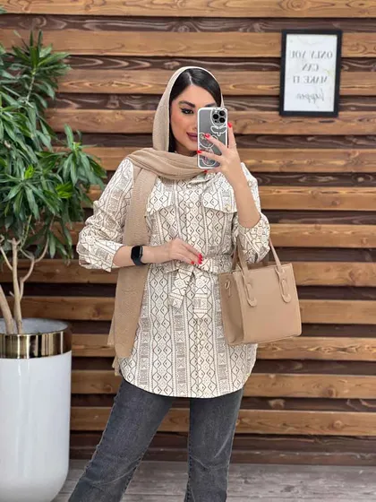 مانتو طرح دار کمردار