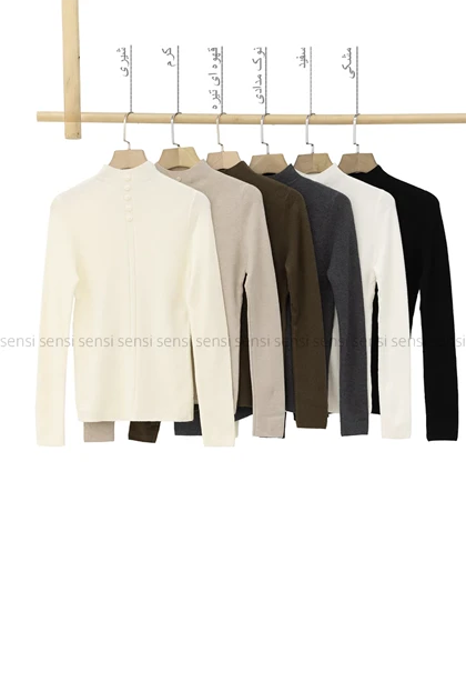 بلوز بافت دکمه نما وارداتی کد1005045