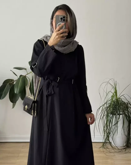 پیراهن مانتویی مشکی کوثر