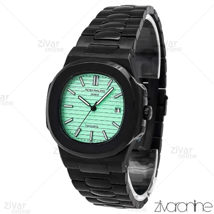 ساعت پتک فیلیپ ناتیلوس مردانه مشکی آبی تیفانی 106727