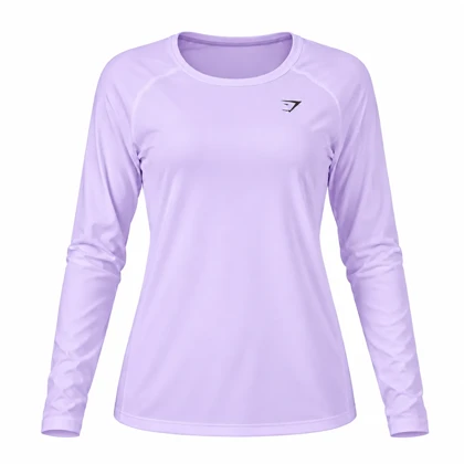تیشرت ورزشی زنانه آستین بلند طرح GYM SHARK کد 5511