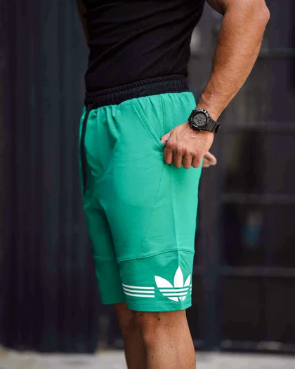 شلوارک بگ ورزشی ADIDAS فیروزه ای