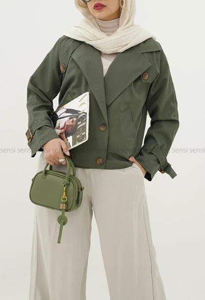 ترنچ کت آستر دار4دکمه کد1004697