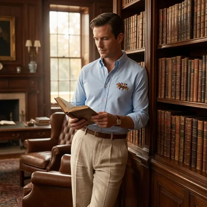 پیراهن گلدوزی مردانه طرح چوگان برند Ralph Lauren