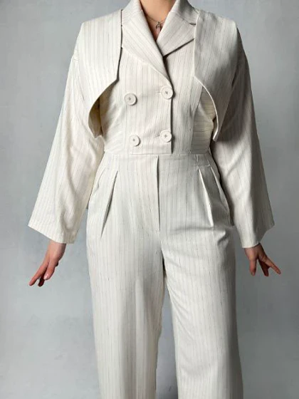 اورال کت یقه انگلیسی راه راه