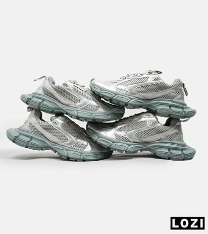 کفش کتانی مردانه و زنانه نقره ای سبز Balenciaga 3XL