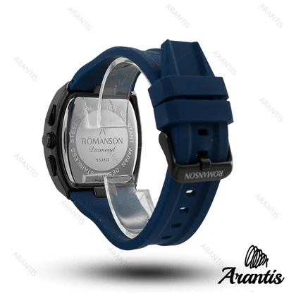 ساعت مردانه رومانسون دایمند سه موتوره سورمه ای m-10198