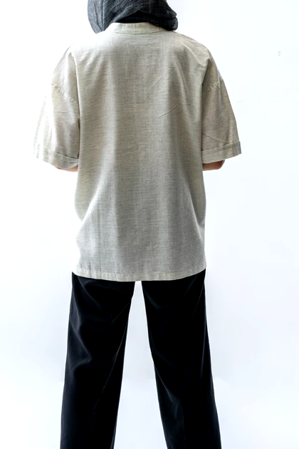 شومیز نیم قاپک دو جیب زنانه