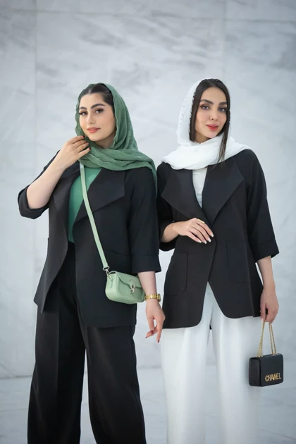 مانتو مازراتی دو جیب کوتاه مهگل