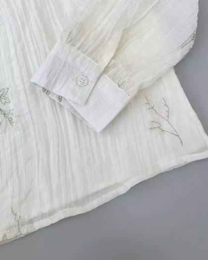 شومیز حریر کریشه گلدوزی کد 5456