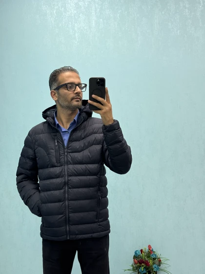 کاپشن پر مردانه رنگ سرمه ایی - پارچه ضدآب و با کیفیت