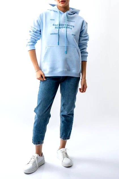 هودی بیسیک کلاه دار چاپی زنانه