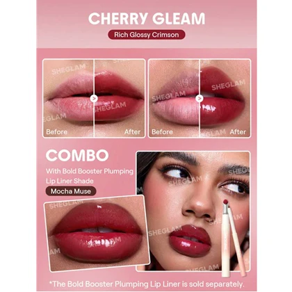 لیپ پلامپر حجم دهنده لب شیگلم مدل Bold Booster رنگ Cherry Gleam