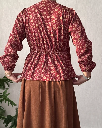 شومیز مخمل کبریتی چپ و راستی