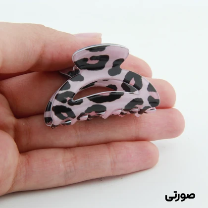 کلیپس دخترانه مدل بند انگشتی طرح نیم دایره پلنگی