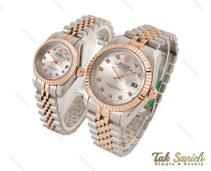 ساعت رولکس ست رزگلد نقره ای صفحه سیلور Rolex-3633-S