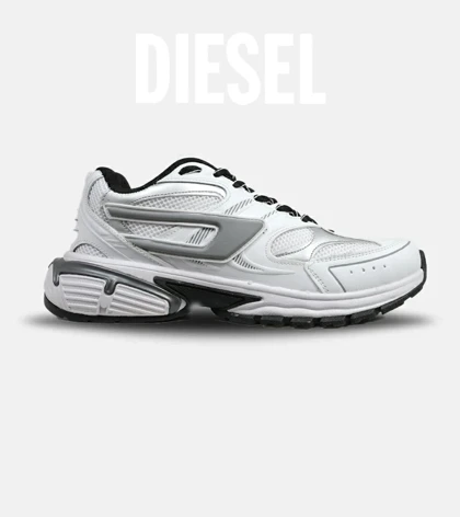 کفش کتانی مردانه سفید طوسی DIESEL S-SERENDIPITY SPORT مدل 5382